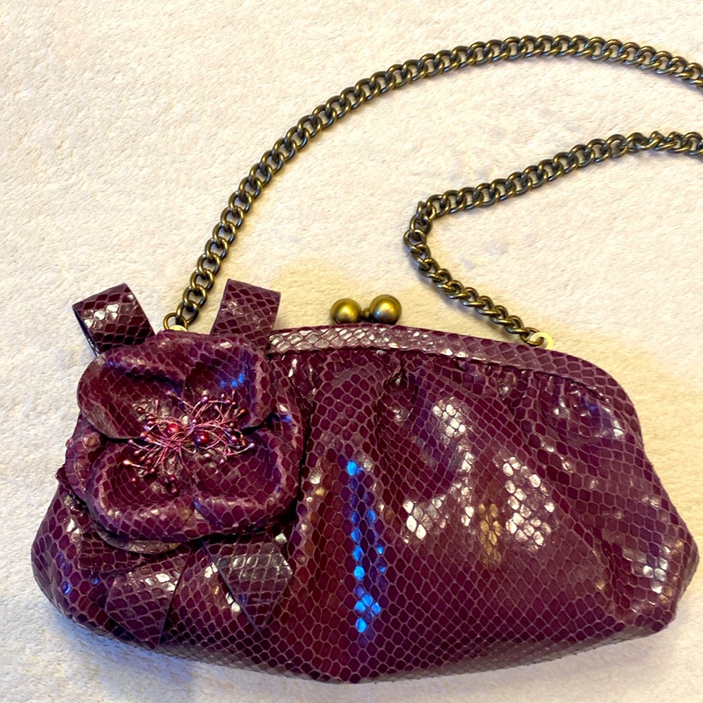 Isabella Fiore burgundy Monty Python Annette bag with dark gold chain NWOT